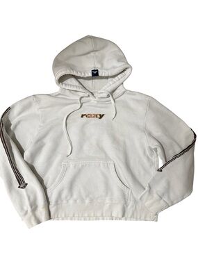 🌊✨Roxy Vintage Y2K Surf Classic White Logo Long-sleeve Hoodie Sweatshirt | XL